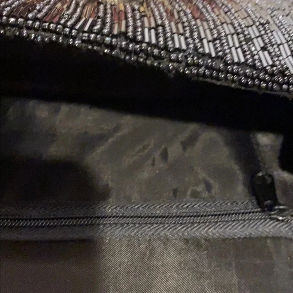 Vintage Beaded Black little Handbag